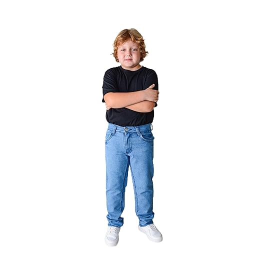 Calça Jeans Infantil Masculina Menino Com Regulador Tamanho 06 ao 16