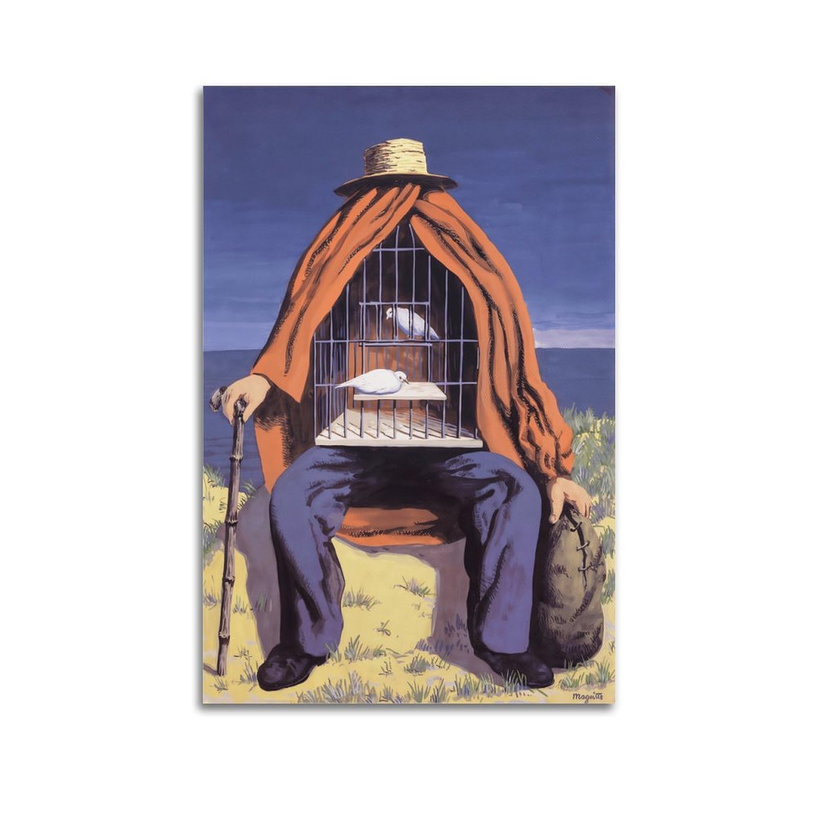 SJWINER The Therapist by Rene Magritte Art Poster Aesthetic Design Painting for Living Room Bed Room 12x18inch(30x45cm) Unframe-style