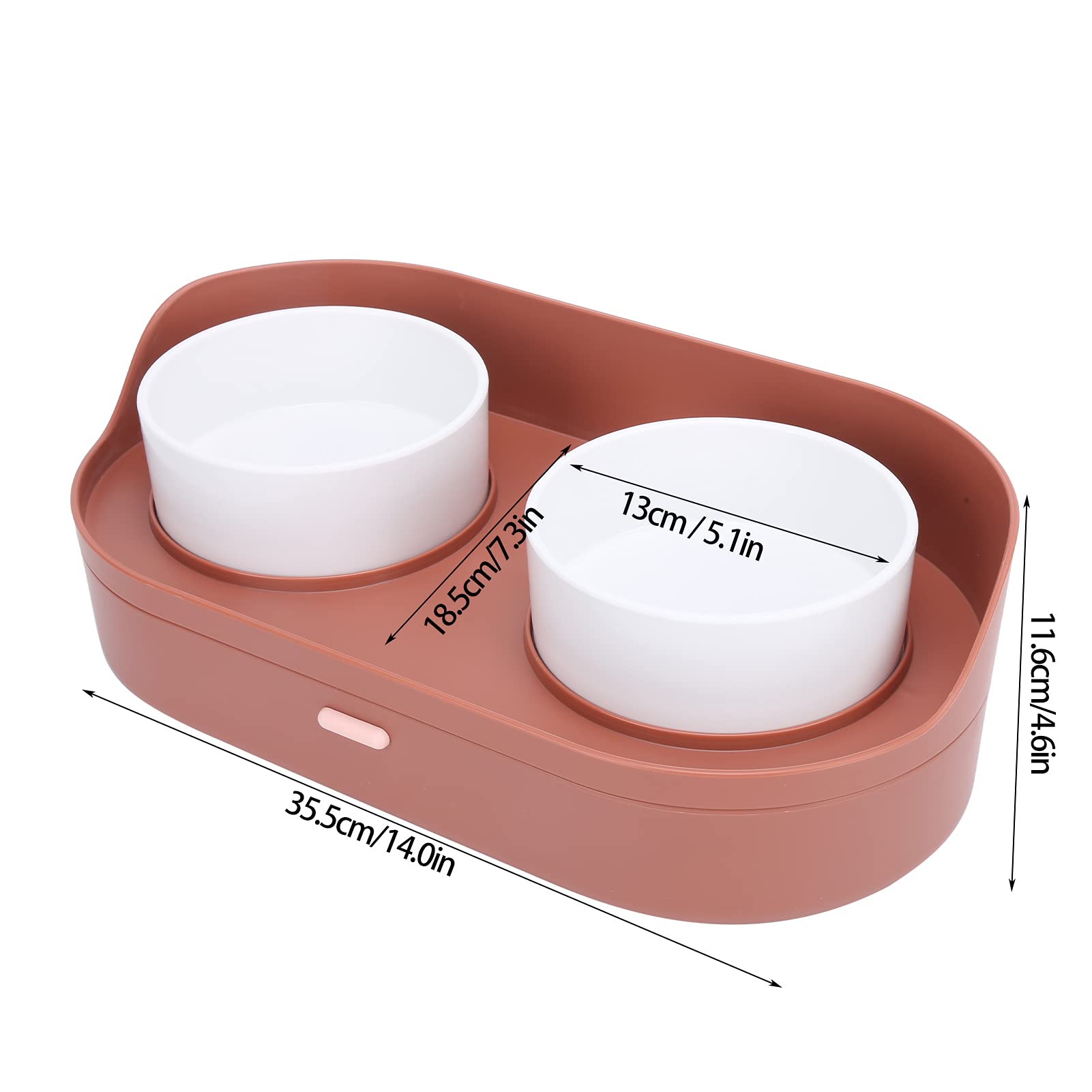 Qcwwy Ciotola per Cibo per Animali Domestici Rimovibile in PP con Base Antiscivolo, Design Rialzato di 7 Cm per la Cura della Colonna Vertebrale, Ciotola per Cibo per Cani e Gatti a (rosso)