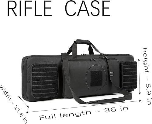 Miniatura 3 de Classic Tactical Double Long Rifle Gun Bag Rifle Case Estuche de transporte de armas de fuego con mochila - Compartimento con cerradura para rifle
