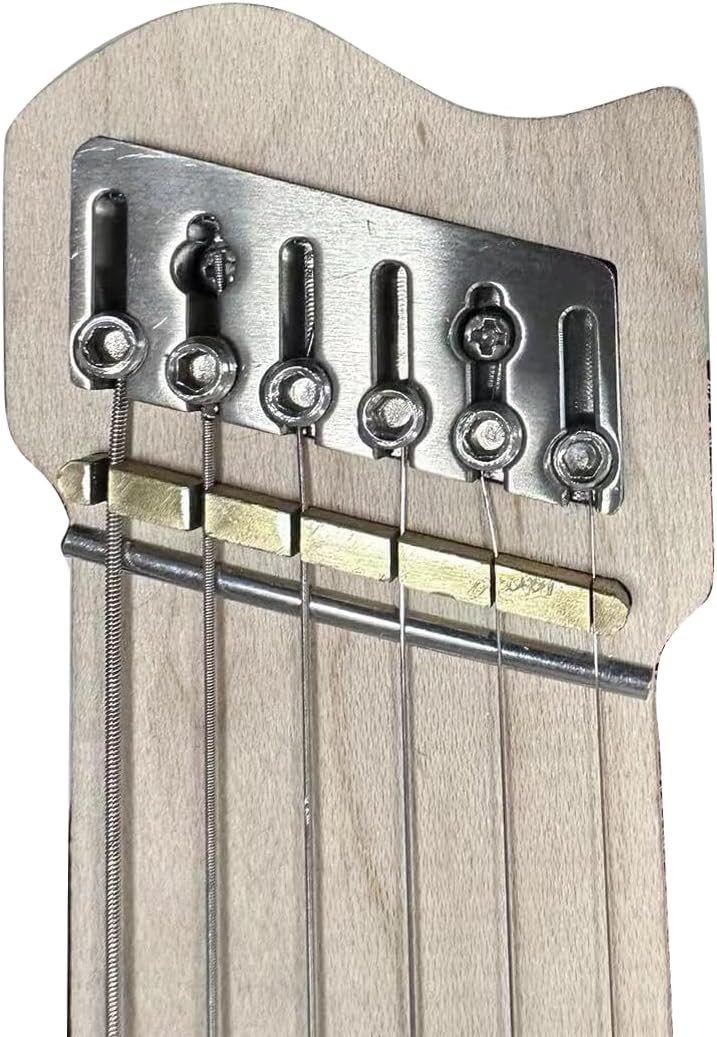 Titanium Alloy String Locking Nut Headless Guitar Bridge String Locks for 6 String Headless Electric Guitar Replacement Parts（Titanium Alloy Natural Color)