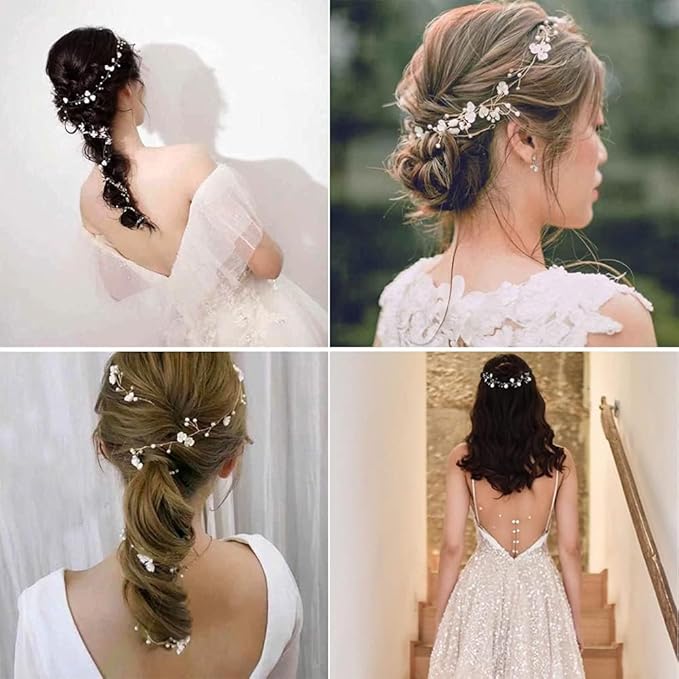 Bridal Wedding Hair Vine: Pearl & Crystal Prom Hairstyle
