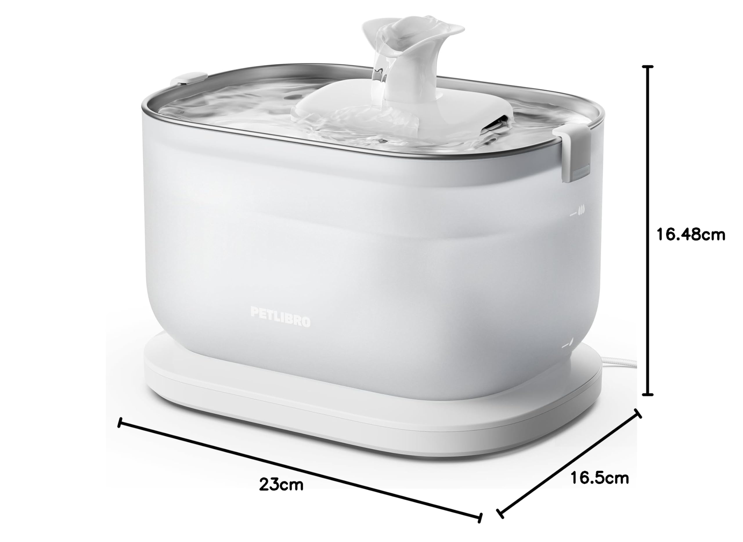PETLIBRO - Fuente de Agua para Gatos con Bomba inalámbrica n.º 1 de Acero Inoxidable Dockstream – Limpieza fácil, 23 DB – Ultra silenciosa – Dos Modos de Consumo, Libre de BPA – 2,5 l
