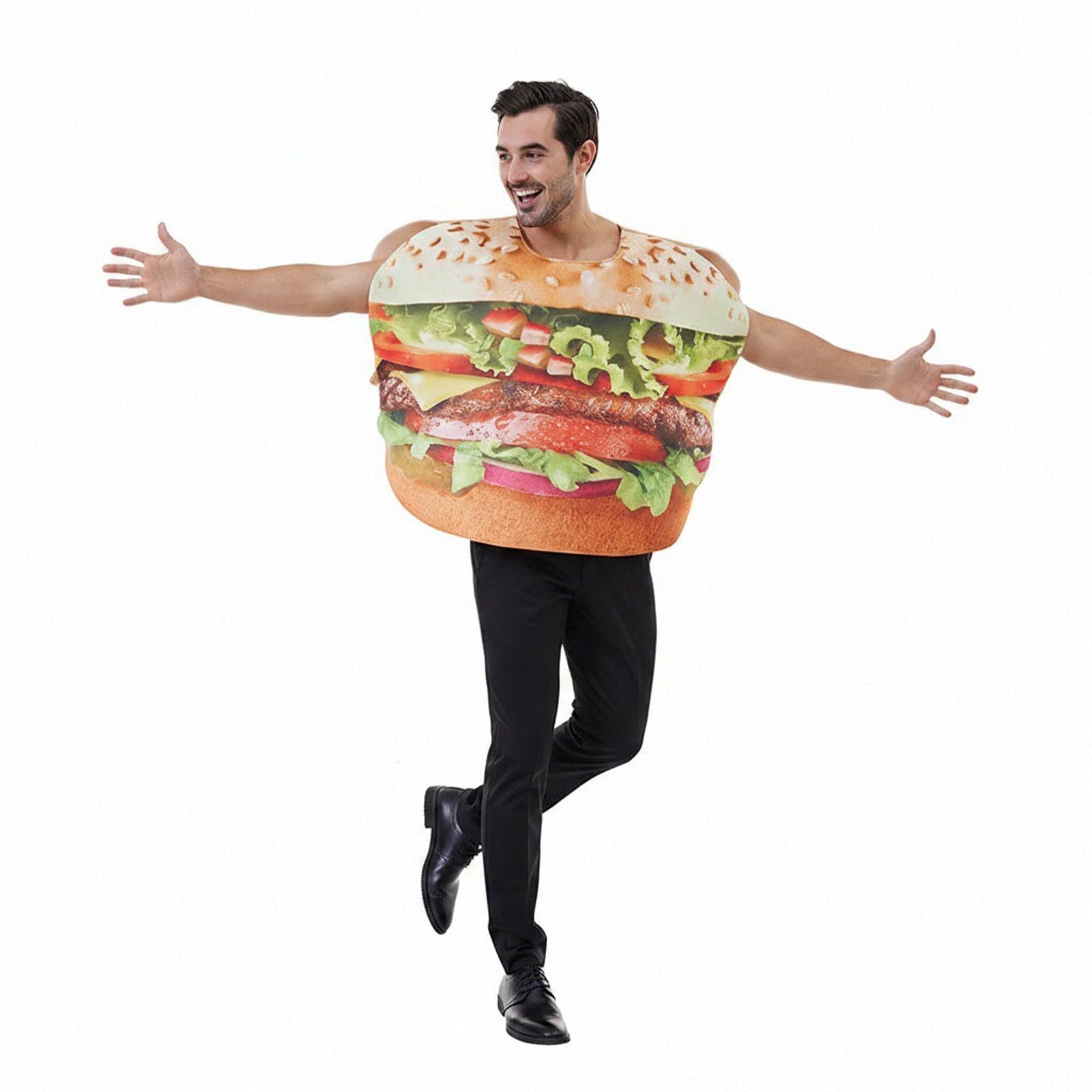 Generisch Damen Halloween Bühne Cosplay Outfit für Burger Dinner Show,Strapazierfähiges Polyester | bequeme Passform | ideal für Themenparty & Bühnenauftritt | Größe S-XL
