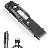 Skywolfeye Rechargeable EDC Flashlight, 1500 Lumens Dual Light Sources Mini Flashlight with Side Light, 8 Modes Portable Flat Pocket Flashlights for Outdoor Home Emergencies(Black)
