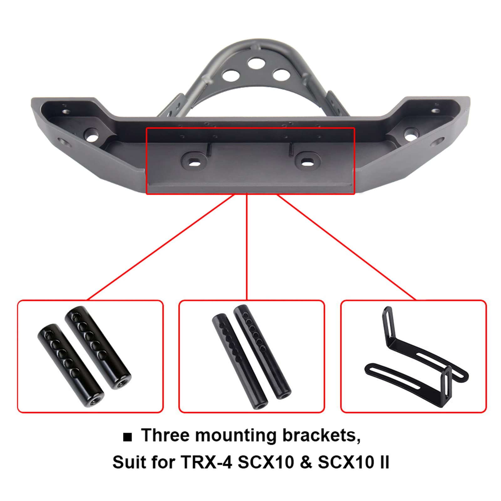 Alu Stoßstangenhalterung Für Axial SCX10 – 1/10 Rock Crawler Zubehör