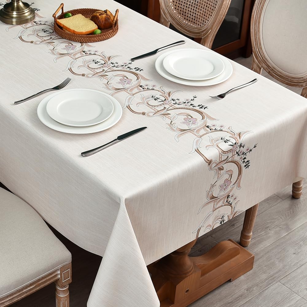 Nappe extérieur imperméable 215x137cm en toile cirée pour table rectangulaire