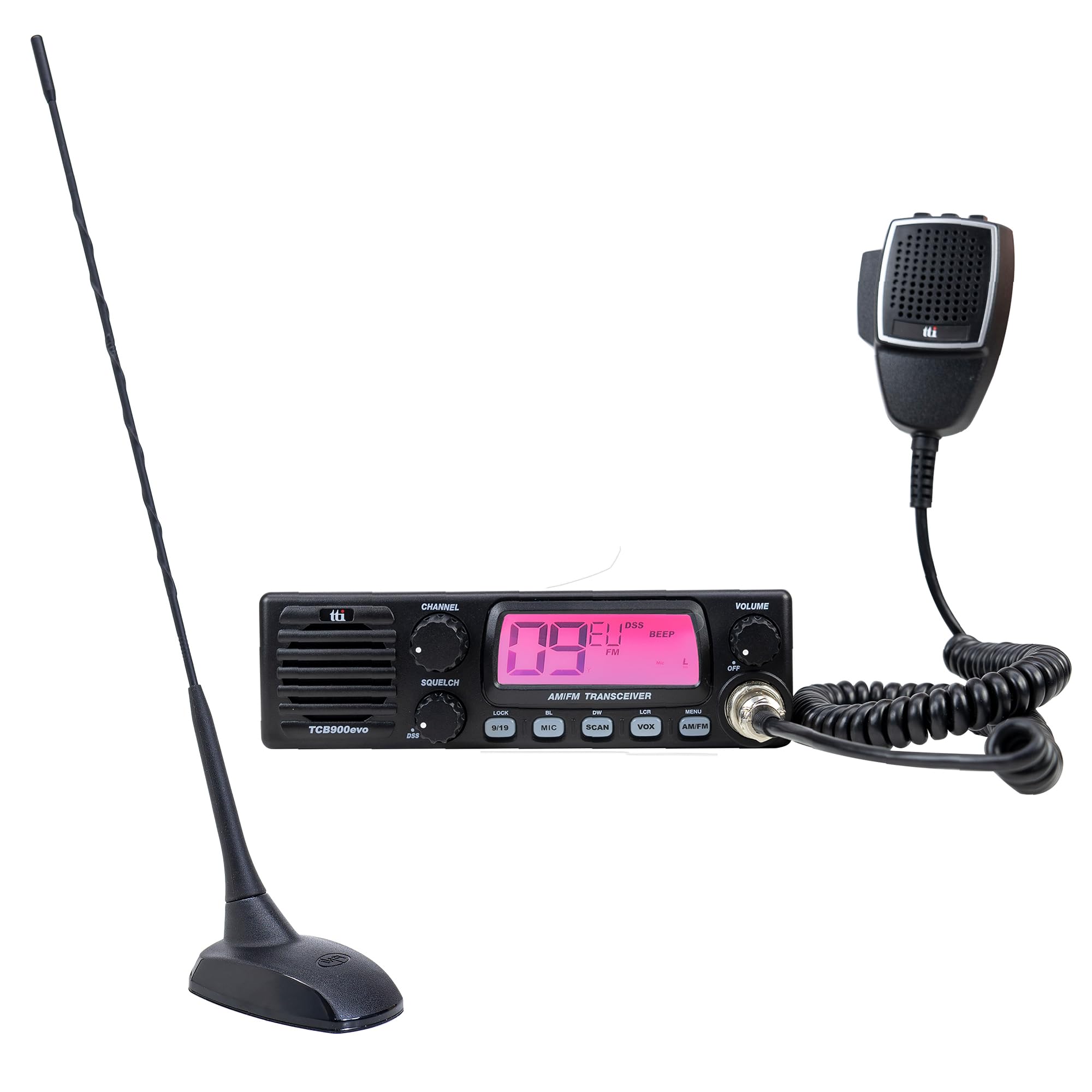 Emisora de Radio CB TTi TCB-900 EVO + Antena CB PNI Extra 48 con imán