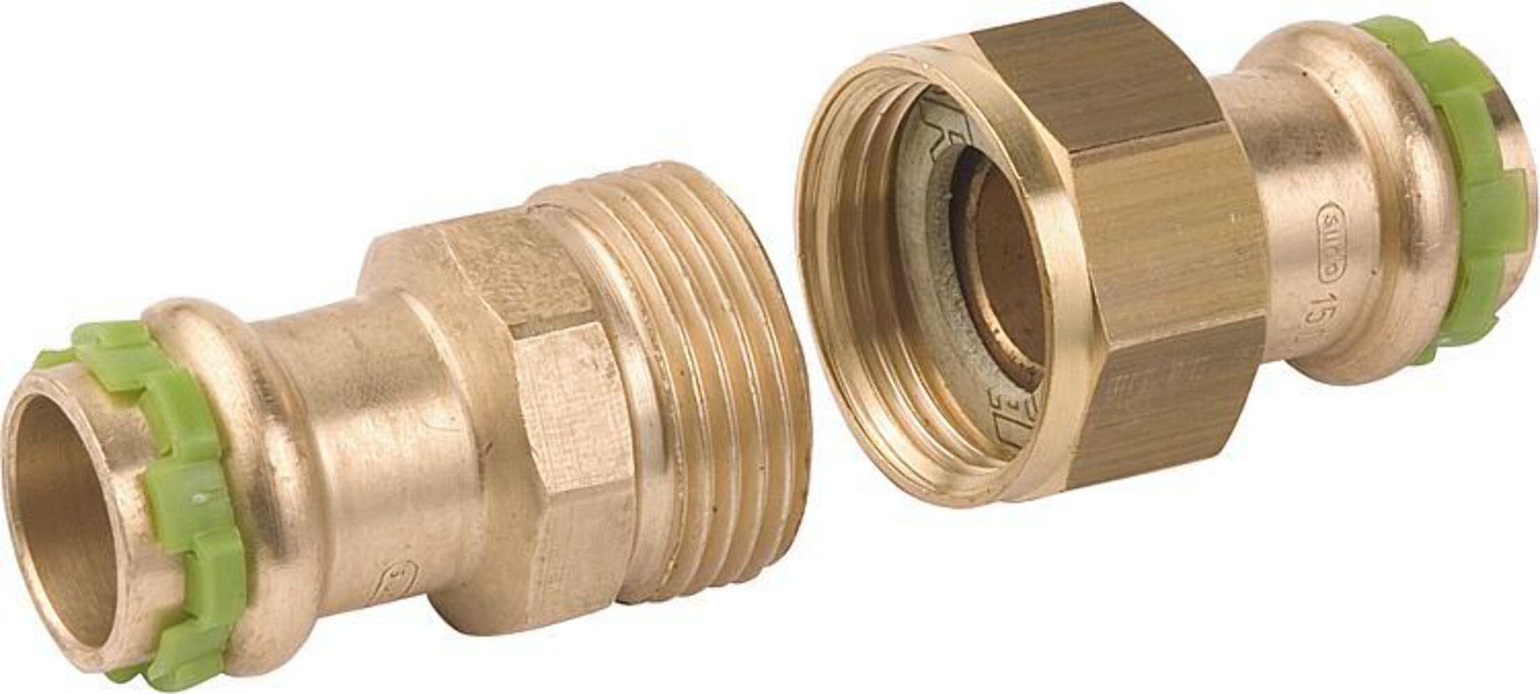 Raccord a sertir en bronze Contour V, raccord visse joint plat P 4330 diam. 18 mm