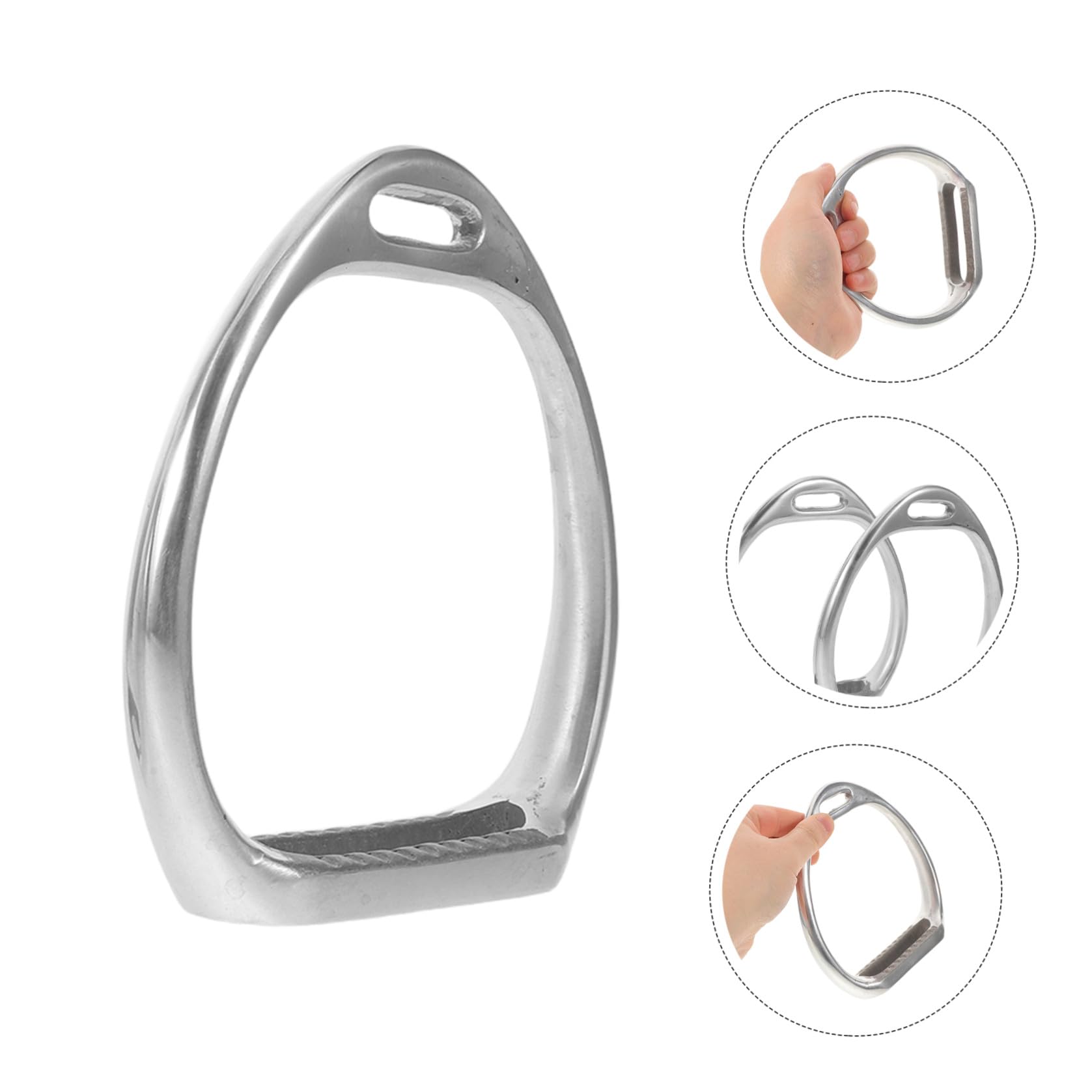 Yardwe Estribos de Caballo de Aleación de Aluminio Plata Antideslizantes, Estribos para Silla de Montar Inglesa y Occidental, para Montar a Diario y Competición