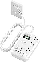 Vista 10 de Alitayee - Tira de alimentación USB C de 20W con 3 tomas de corriente y carga rápida USB C para iPhone, cargador QC 3.0, enchufe plano y cable