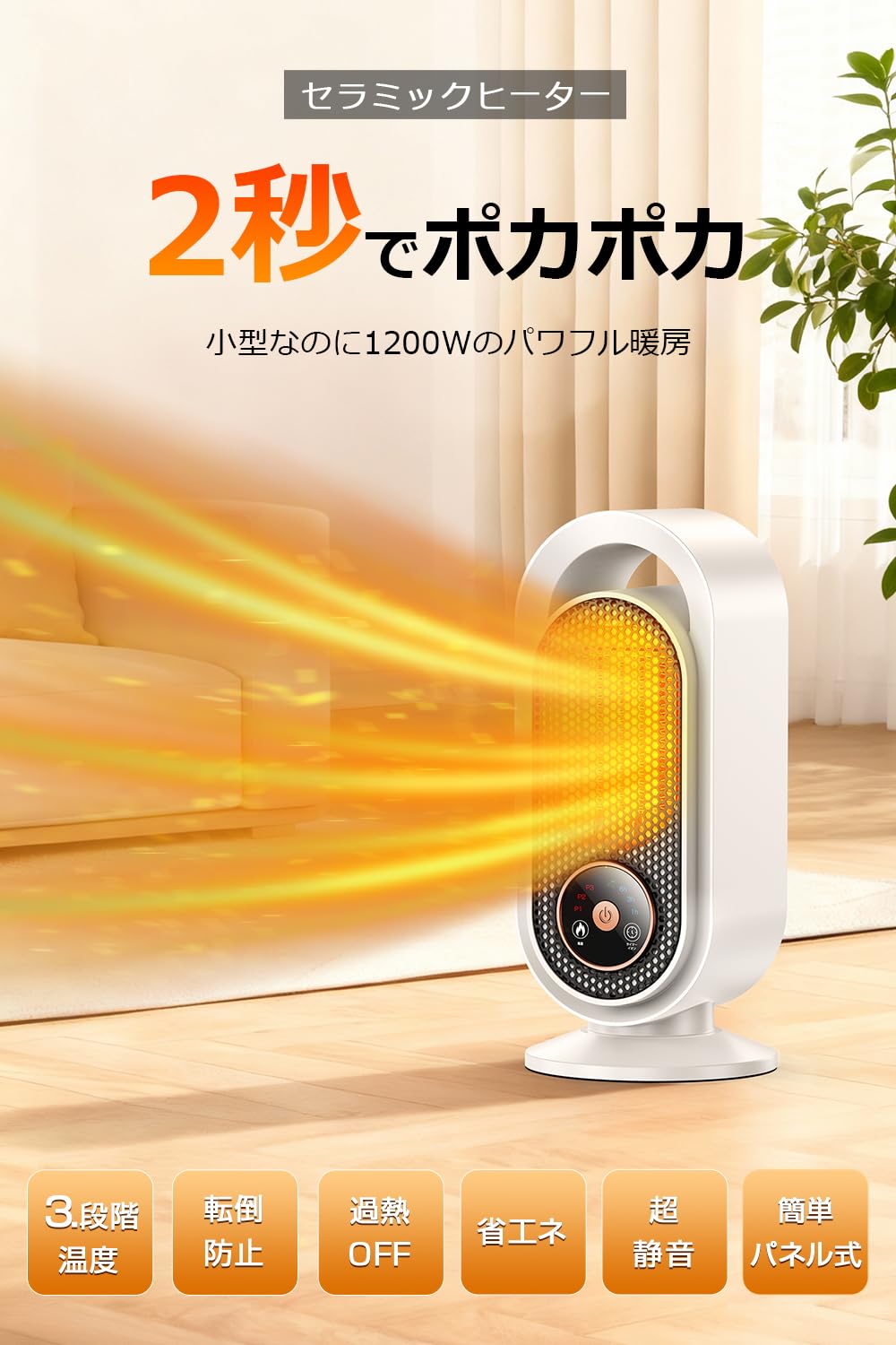Amazon | セラミックヒーター 【2025冬新開発・LCDディスプレ表示