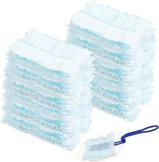 Paquete de 20 recambios esponjosos para plumero, repuesto magnético para polvo flash, cabezales desechables, recambios para plumero de mano, color azul