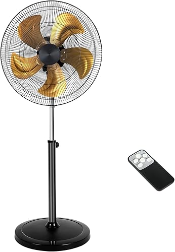 Aottop Ventilador oscilante de pedestal de alta velocidad de 18 pulgadas con control remoto y pantalla LCD, ventilador de pie resistente de 5