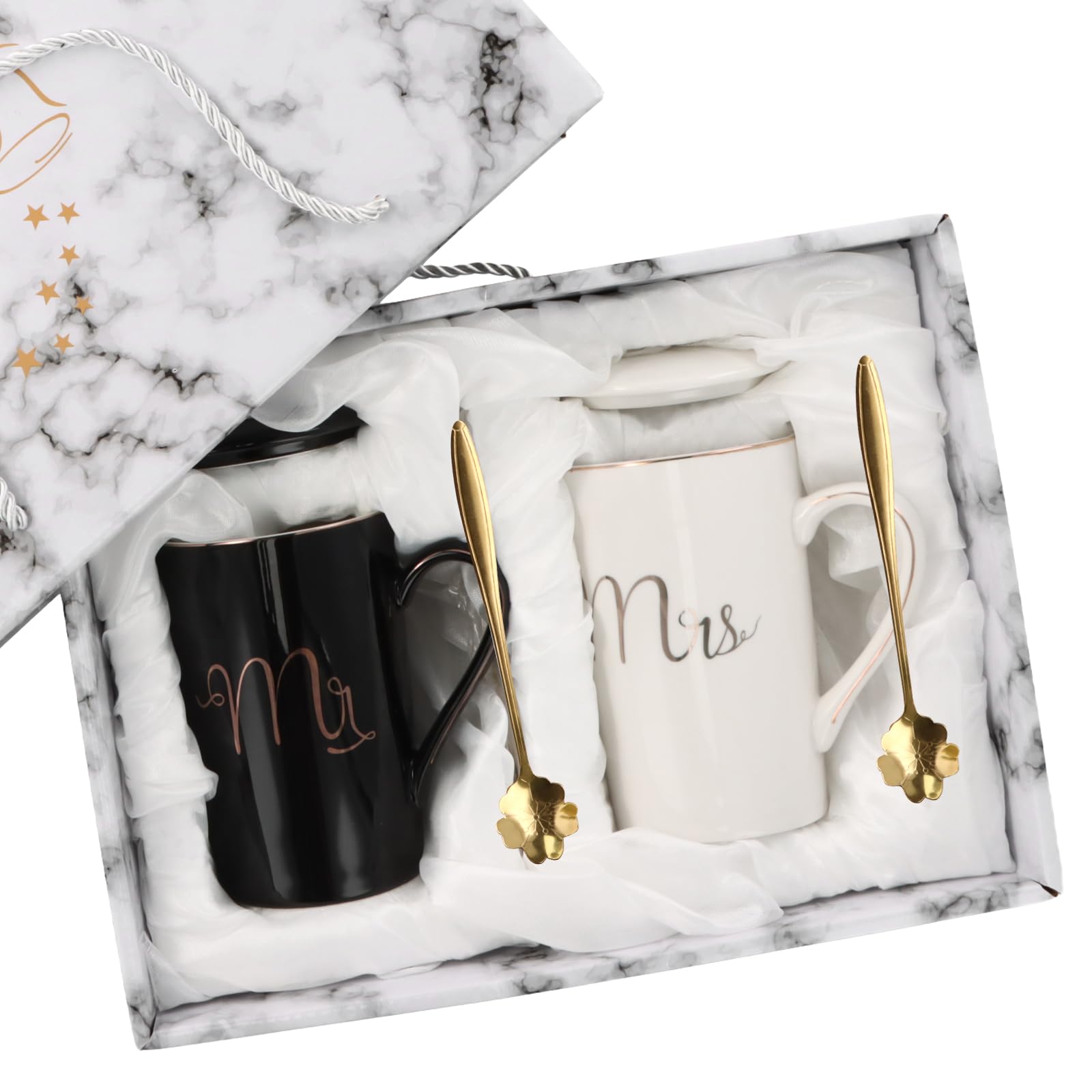 Set 2 Tazze Mr E Mrs - Coppe Coppia Per Matrimonio | Regalo Nozze Moderno - Foto 7