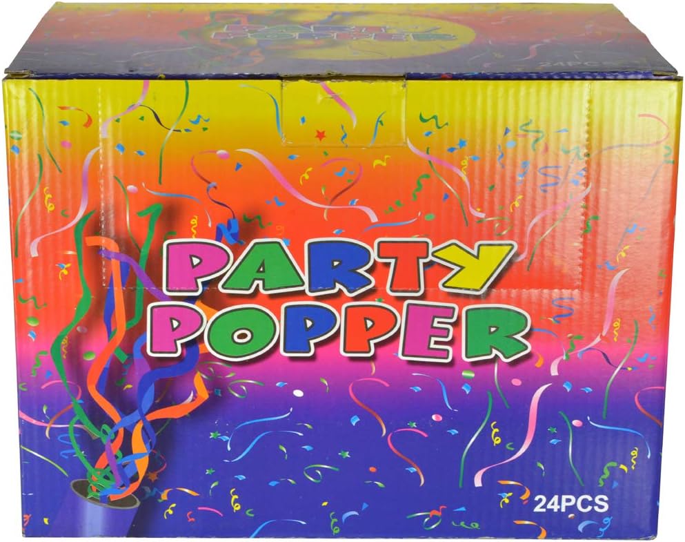 Confetti Poppers Party Accessory 8 Inch (24 Pack)