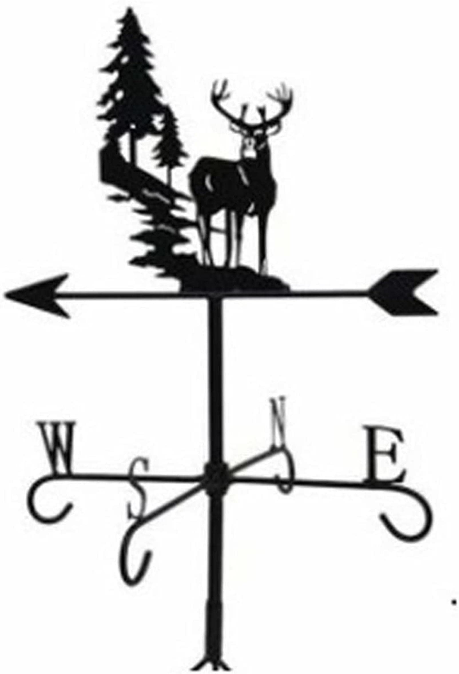 TAXXII wind vane weathervanes for Roofs,Forest Deer weathervane,Outdoor Wind Direction Indicators,Roof,Garden,Mountain,Courtyard Decor Cast Iron Farm Vane (Forest Weathervane)
