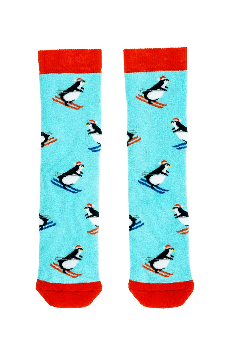 Squelch Thick & Cosy Welly Socks for Children - perfect for wellies, hiking or skiing (UK, Numeric, 7, 11, Regular, Penguins)