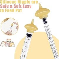 Vista 5 de Mini Botella de Alimentación para Mascotas y Jeringas con Tetinas para Gatos, Perros y Otros Animales Pequeños (Modelo 4)