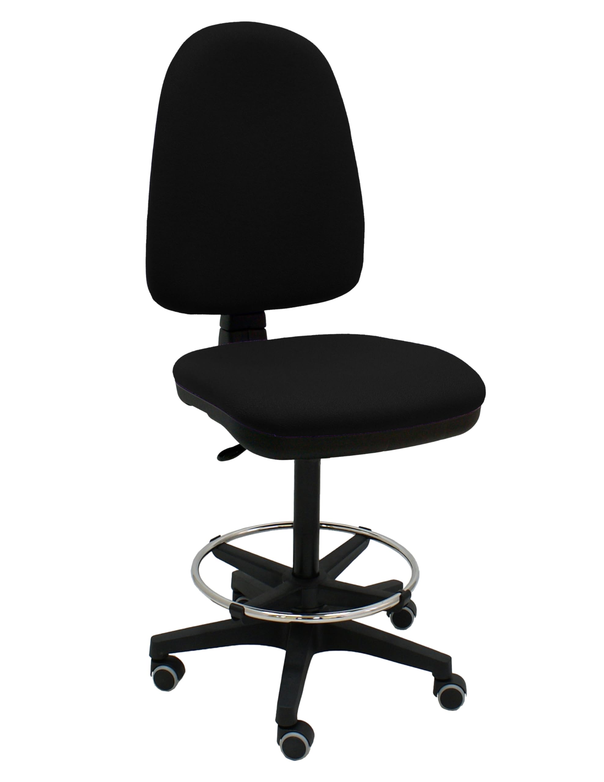 La Silla de Claudia LSC Taburete Giratorio ERGONÓMICO M0D/Torino (Respaldo Y REPOSAPIÉS Regulable)-Base Negra (Negro)
