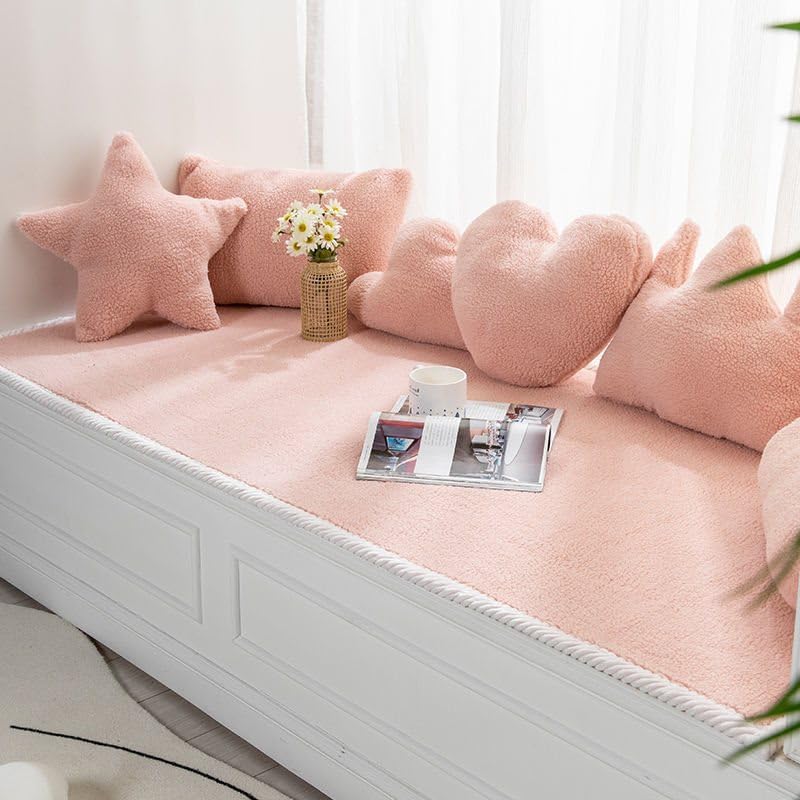 Tapis en peluche rose fini les sols froids grâce à la descente de lit M16
