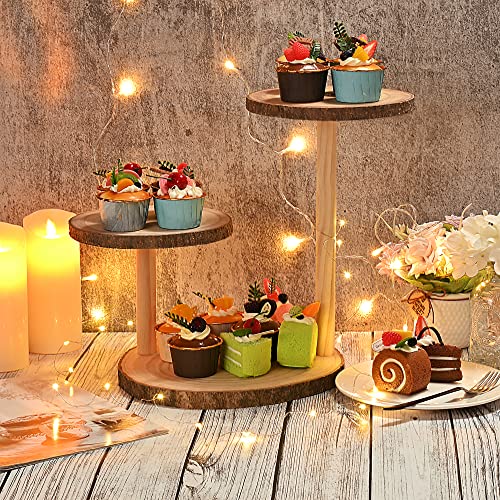 Willowdale 3 Tier Cupcake Stand For 24 Cupcakes, Wood Cup Cake Tier Stand Farmhouse Tiered Tray Decor Set, Rustic Wedding Cake Stands For Dessert Table Display Set Wooden Serving Tray For Party #TOP1