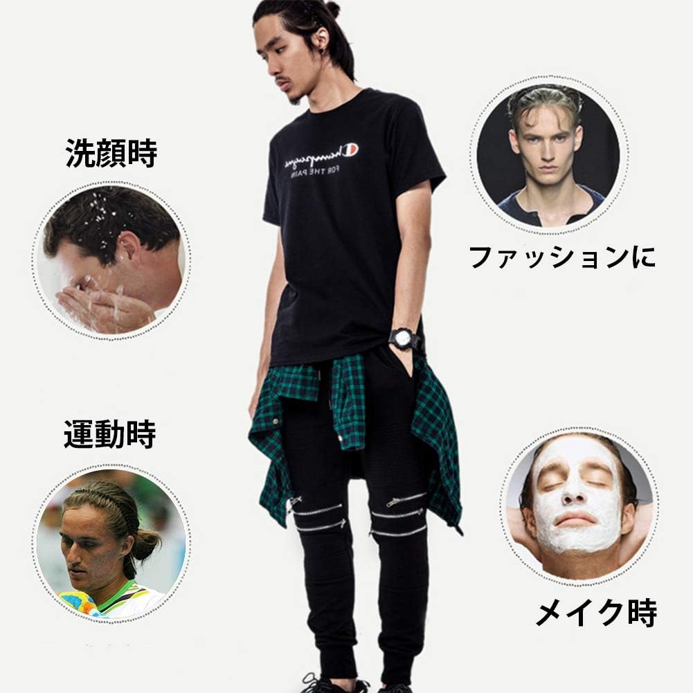 カチューシャ 3/5本セット メンズ 【3/5つタイプ・痛くない・防錆メッキ】スプリング ヘアバンド波型 くし付き 滑り止め 黒 シンプル 前髪 固定 しっかり オシャレ 髪飾り 洗顔 レディース 男女兼用