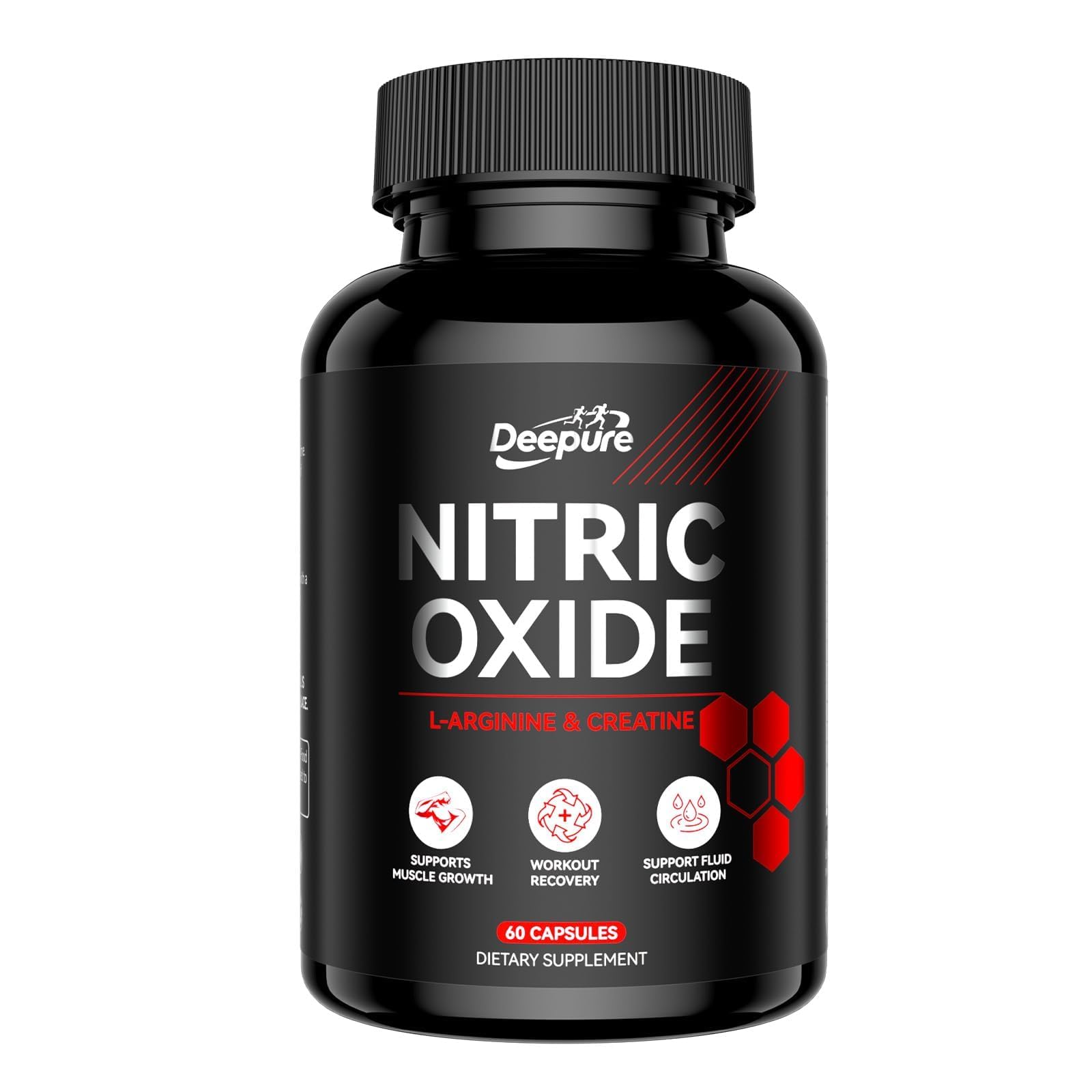 Nitric Oxide Booster, Nitric Oxide Supplements for Men & Women with L-Arginine, Creatine, Citrulline & Beetroot, Supports Circulation, Stamina, Workout Recovery & Muscle Performance, 60 Capsules