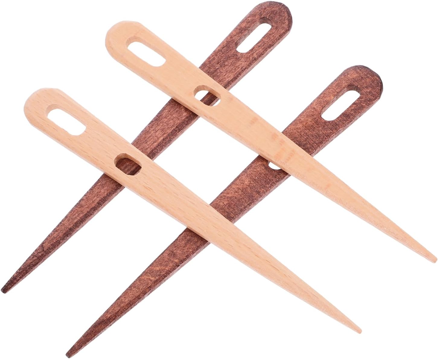 DOITOOL 4pcs Big Eye Knitting Needles Wood Tapestry Weaving Tools for Crafts Easy to Use Hand Loom Sticks for DIY Projects and Artistic Creations