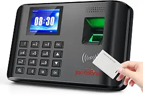 Relógio de ponto A5 para funcionários pequenas empresas, relógio biométrico RFID e PIN, relógio perfurador de escritório, com 5 emblemas - 0 taxas mensais