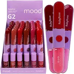 Batom e Gloss Líquido Duo LD12 HBF56912 Ruby Rose