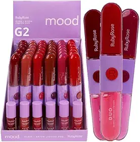Batom e Gloss Líquido Duo LD12 HBF56912 Ruby Rose