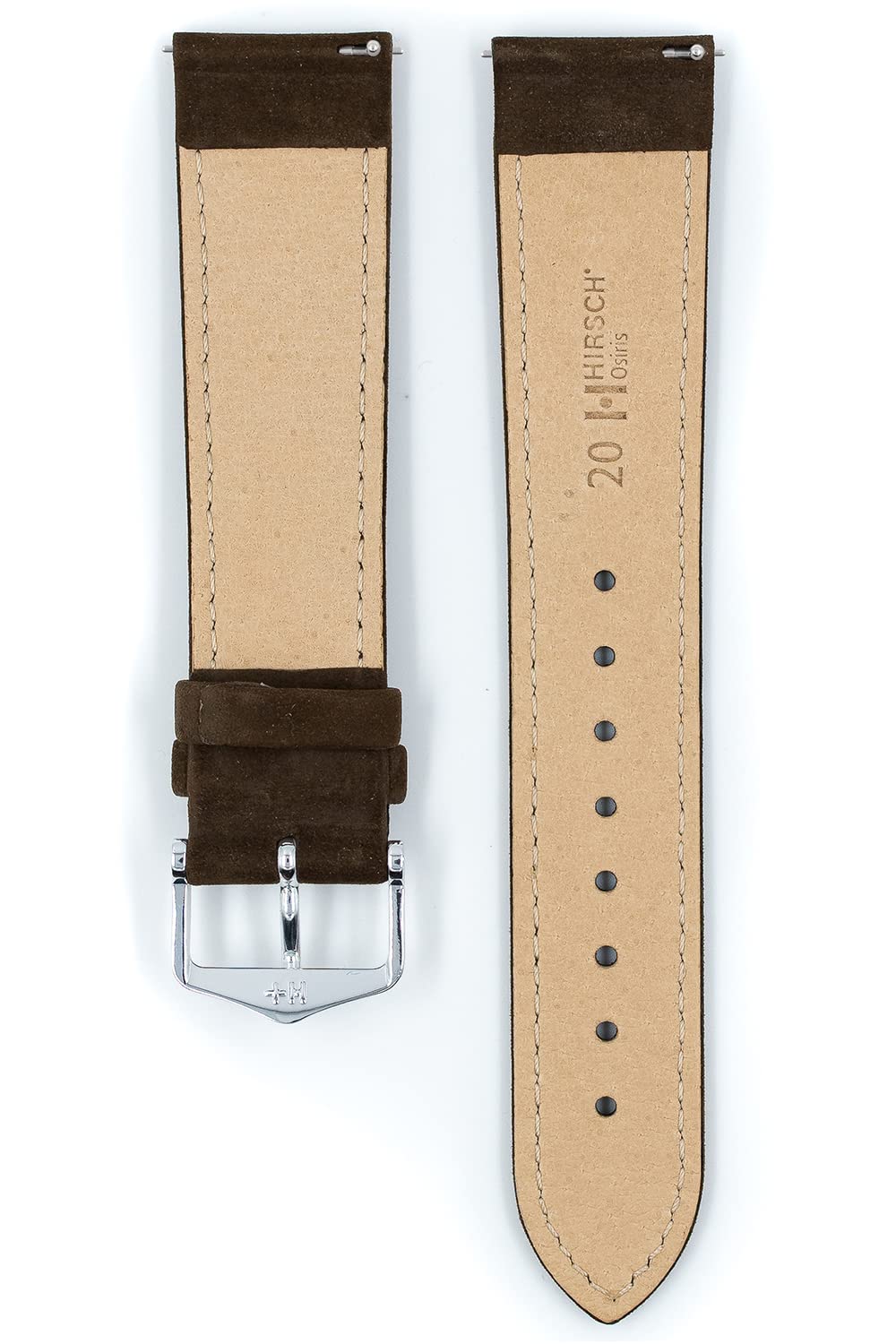 HIRSCH Uhren-Armband Osiris Nubuk - Uhr-Band aus naturbelassenem Kalbs-Leder
