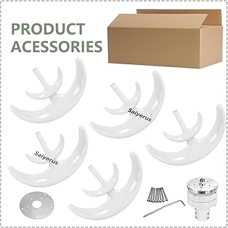 12000W Wind Turbine Generator, 12V/24V/48V 5 Blades Vertical Wind Turbine Kit, 3 Phase AC Generator, Low Wind Speed Starting Wind Power Generator with Controller for Home, Boat, Camping,White-48V