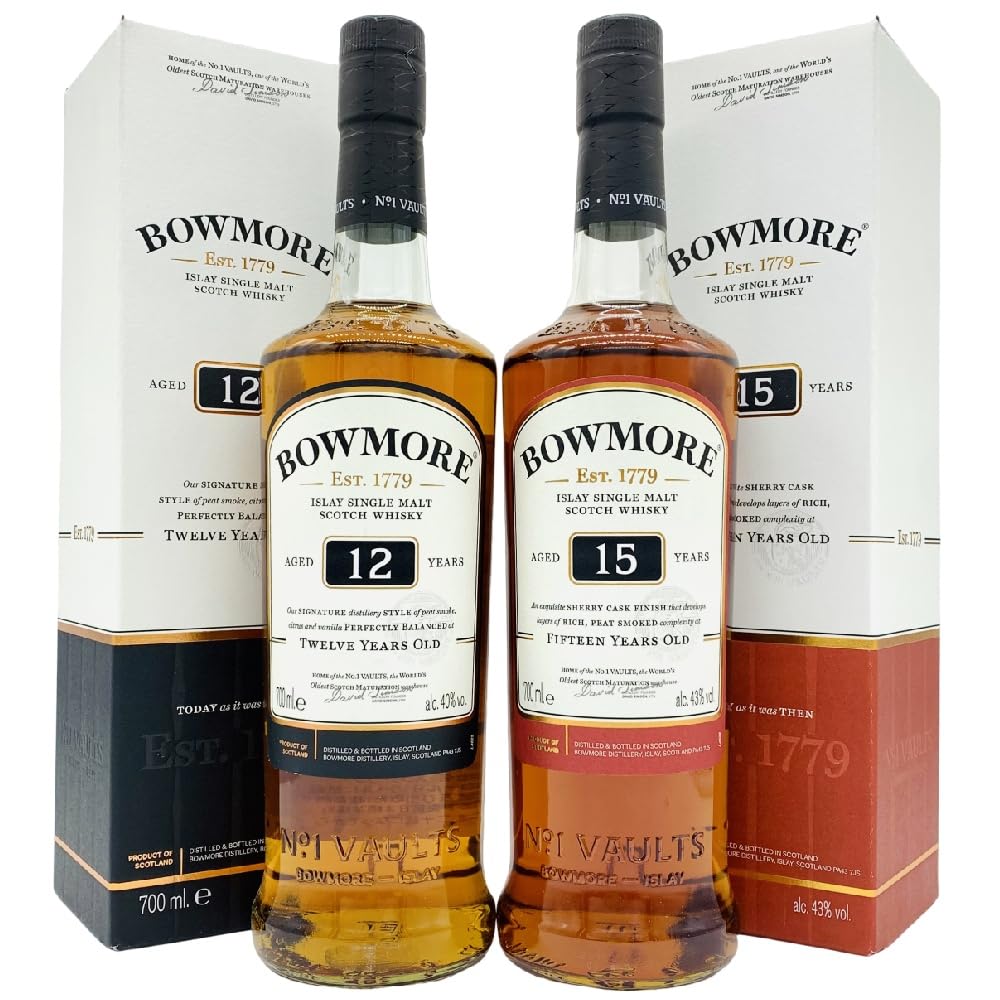 Amazon.co.jp: [2本セット] ボウモア 12年 40度 700ml ＆15年 43度  