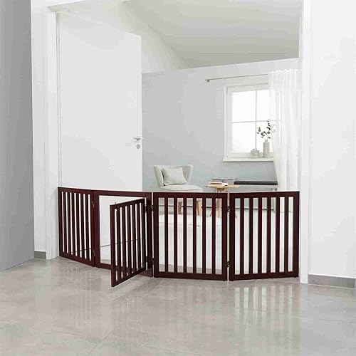 Miniatura 2 de TRIXIE Puerta independiente de 4 paneles para mascotas, Valla de barrera plegable para mascotas, Pluma convertible para mascotas, 24 pulgadas de