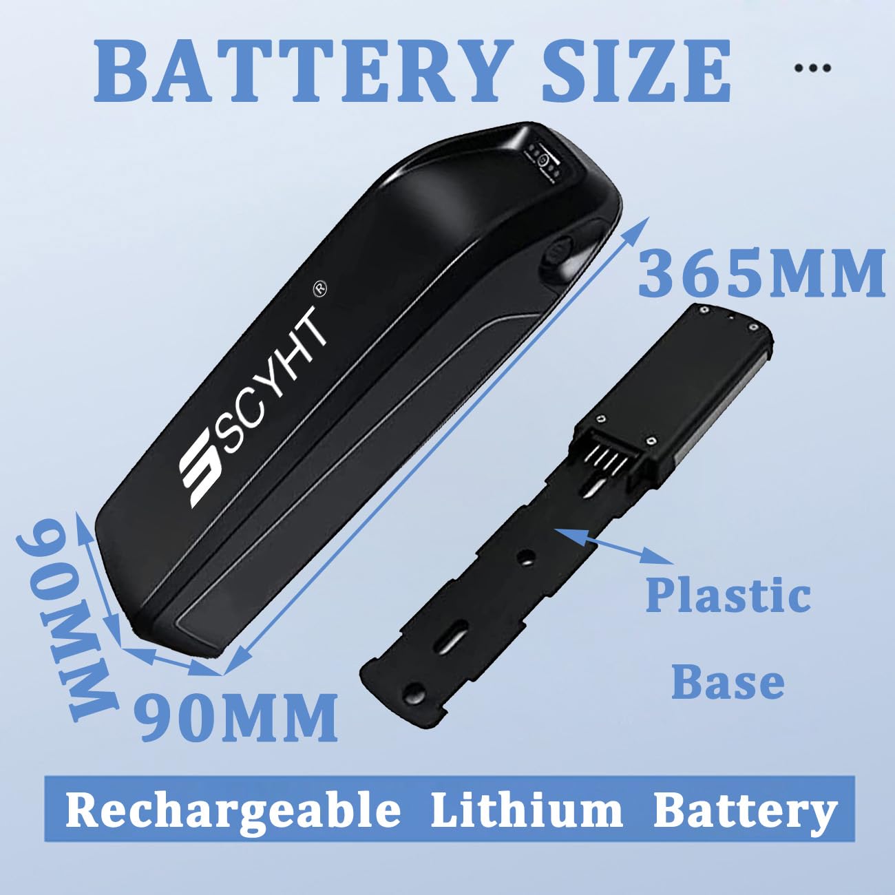 Batería extraíble 48 V 10,4 Ah 8 Ah 12,8 Ah y 14 Ah Batería de Litio 48 V Baterías de Tubo Diagonal 10 Ah Baterías Recargables con Cargador y Puerto 4 Pines,48v8ah t Plug