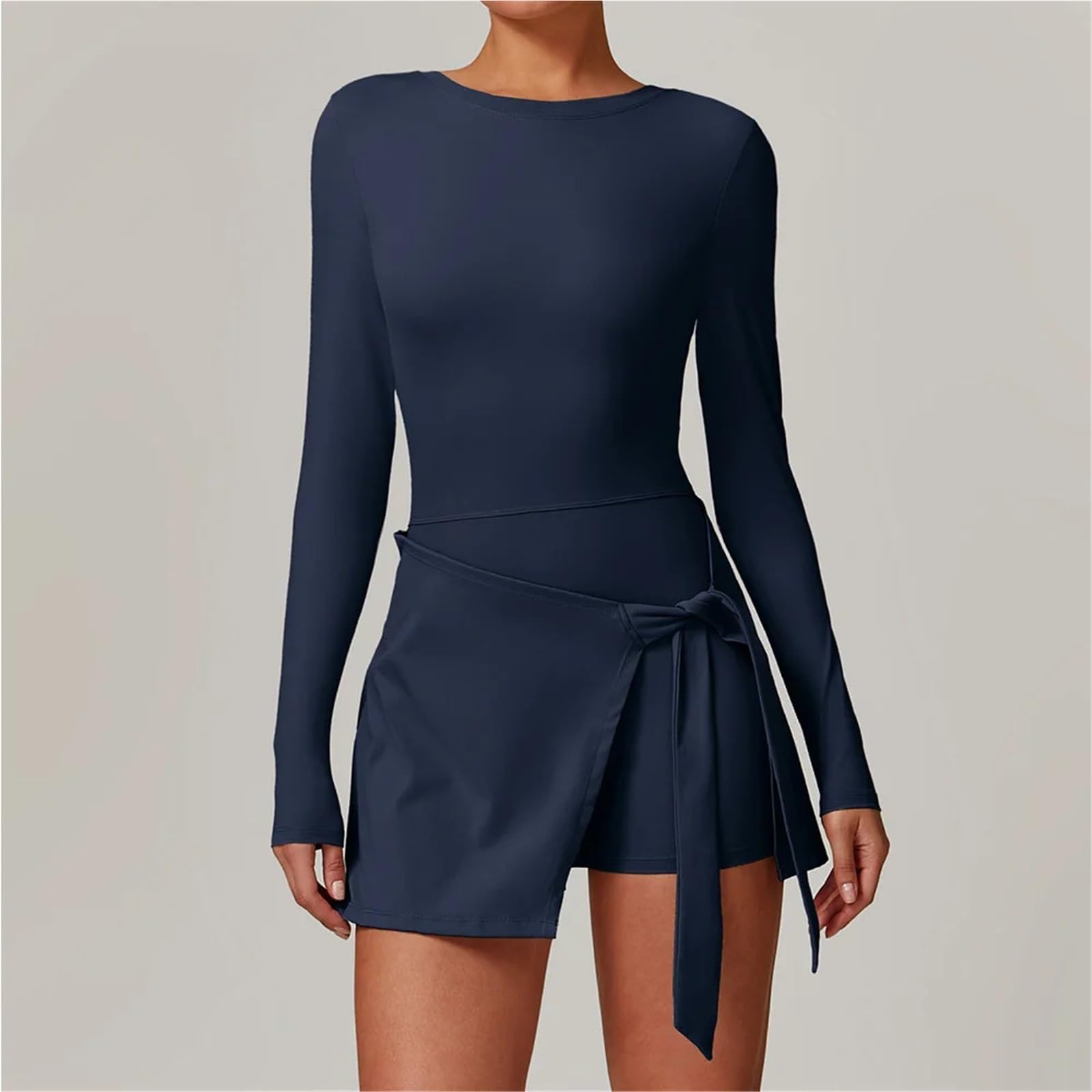 Combinaison De Yoga Une Pièce Pour Femmes Short Sports Jumpsuit Long Sleeved Gym Set Women Yoga Clothes Rompers Workout One-piece Suit Female Outdoor Recreation Bodysuits
