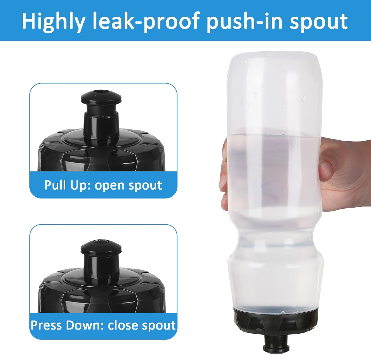 6 Pack 25 oz Sports Water Bottles Sports and Fitness Squeeze Water Bottles BPA Free come with 8 pcs Chalk Labels, 1 Pen(Dishwisher Safe) - Image 3