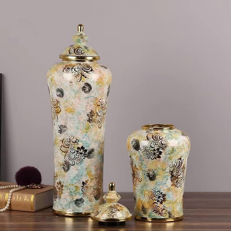 Vista 4 de Jingdezhen Ceramic Ginger Jar Vase With Lid Ginger Jars Decoration Temple Jar Decorative Jars Home Decor Furniture Porcelain Jar Flower Birds