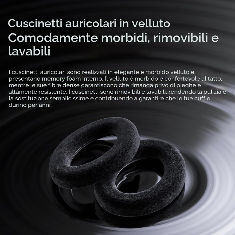 FiiO JT3 Cuffie Over-Ear Open-Back, Driver Dinamico da 50 mm, PEK+PU, cavo staccabile da 3,5 mm con microfono per musica e giochi (Nero)