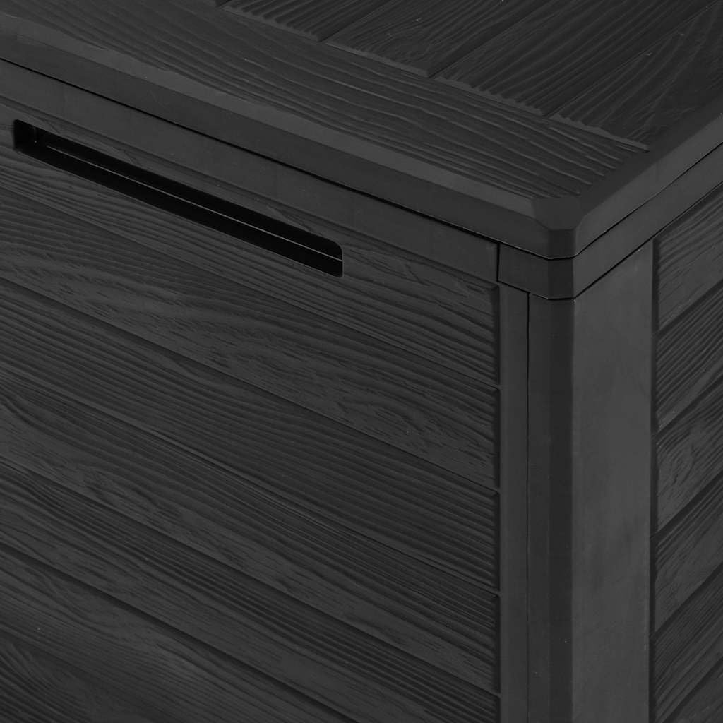 Gartenbox Anthrazit Polypropylen 116x44x55 cm 290 L Stauraum Aufbewahrung Truhe mit Deckel abschließbar wetterfest für Balkon Terrasse Outdoor und Garten Sitzfunktion Ordnungsschutz