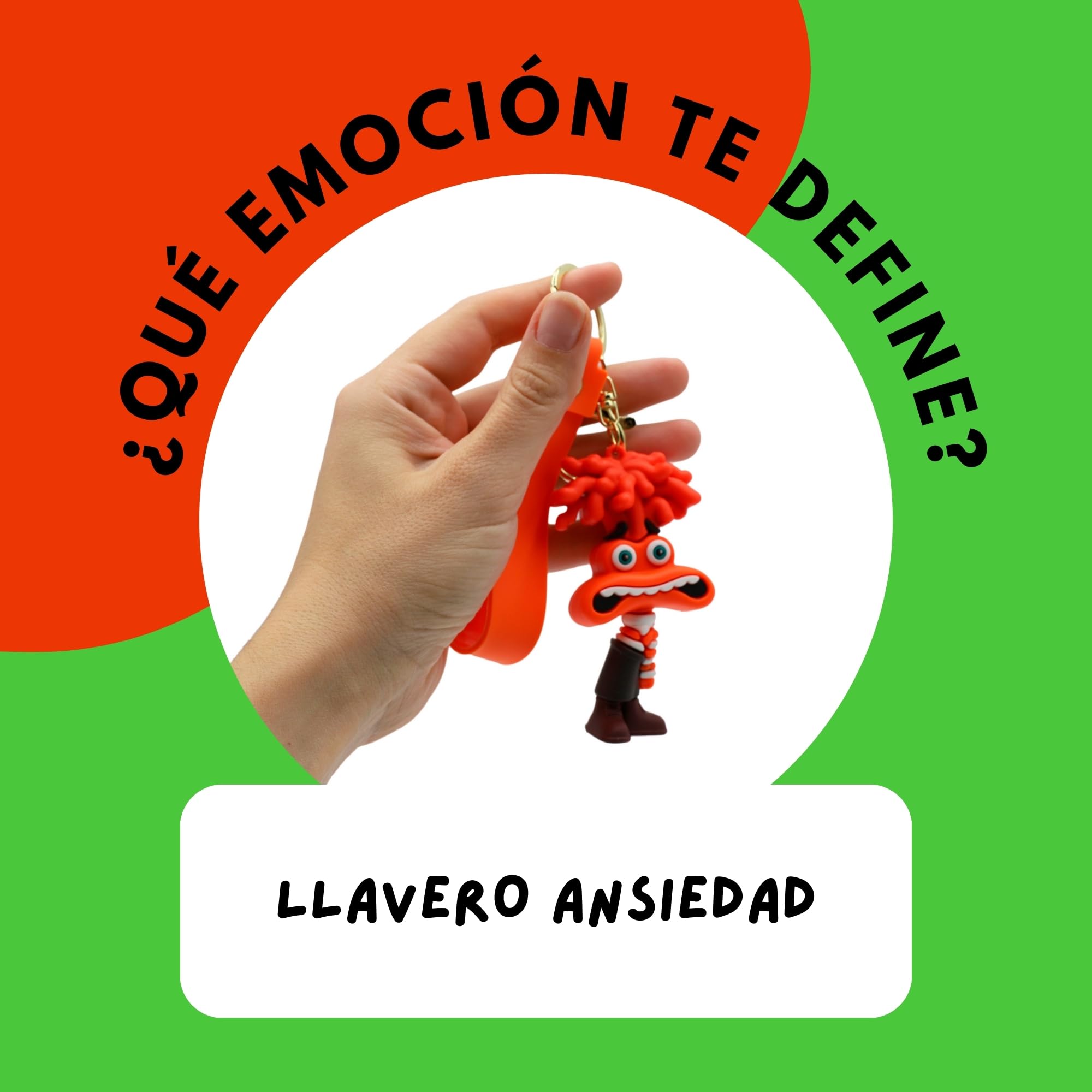 Llavero Personaje de Ansiedad - Dibujo Animado, Goma, Emoción, 6 cm, Silicona - imagen 3