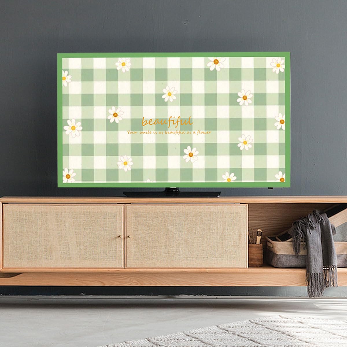 Copertura Antipolvere in Morbido Tessuto di Velluto, Copertura da 30-80 Pollici Copertura Antipolvere per TV Sospesa per Desktop Protezione TV Copertura Universale per TV LCD LED(Size:75IN,Color:B)