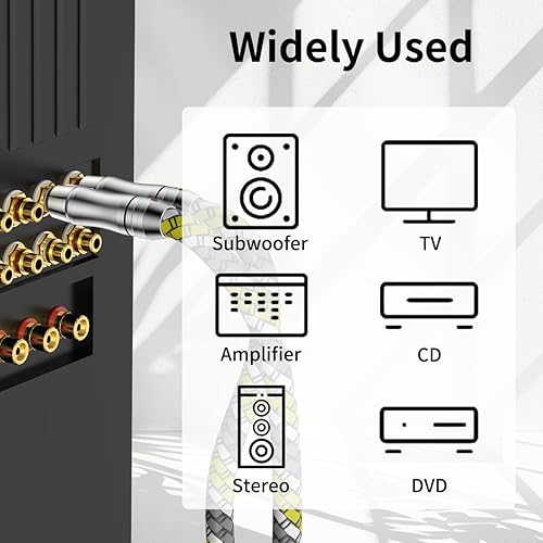 Miniatura 6 de Viborg Audiocrast A52 - Cable de audio RCA a RCA de alta gama 6N OFC cobre DVD de cine en casa 2RCA cable de alta fidelidad amplificador de CD (6.6