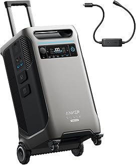 Anker SOLIX F3800 Plus Portable Power Station (2025 NEW) and 240V Generator Input Adapter, 3,840Wh, 3,200W Solar Input, Generators for Home Use, Works with Generator, For Power Outages and Emergencies