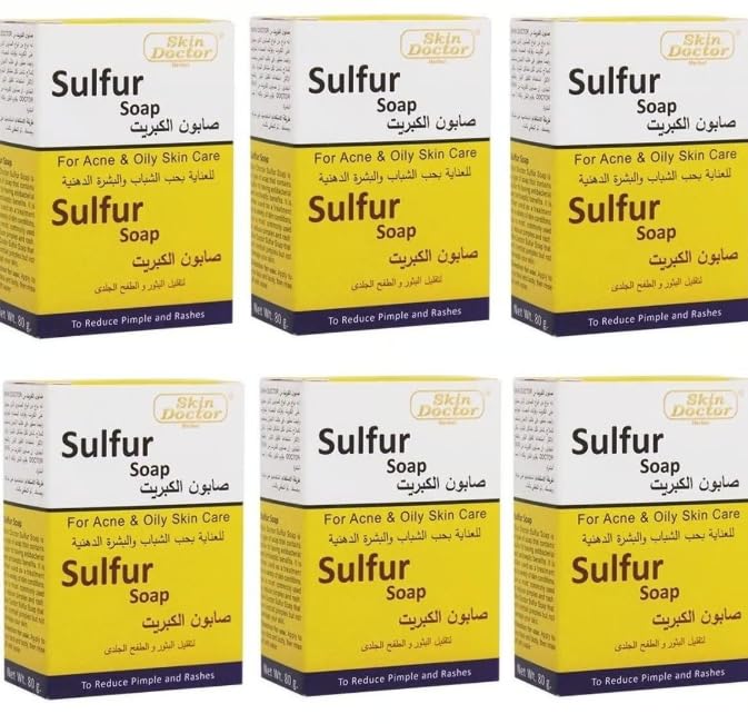 Generic Skin Doctor Pack Of 6 Sulfur Soap For Acne & Oily Skin Care 6 X 80g
