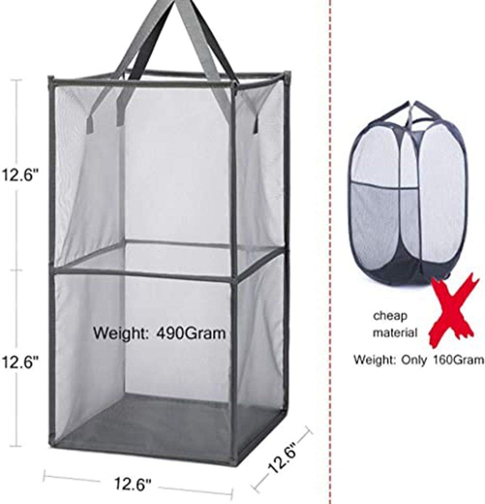 Pop-Up Laundry Hamper – Collapsible Mesh Basket, Portable For Dorm, Travel, Or Kids' Room, Red
