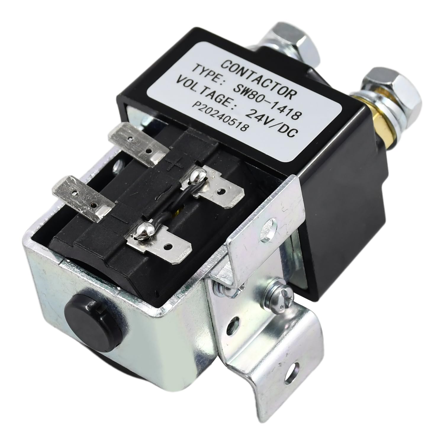 24V 100A Contactor Solenoid with Bracket SW80-1418 Compatible with Golf Cart SW80 102-SW80-1418 Replace SW80-1160 SW80-113L ALSW80-1418 CT13223360