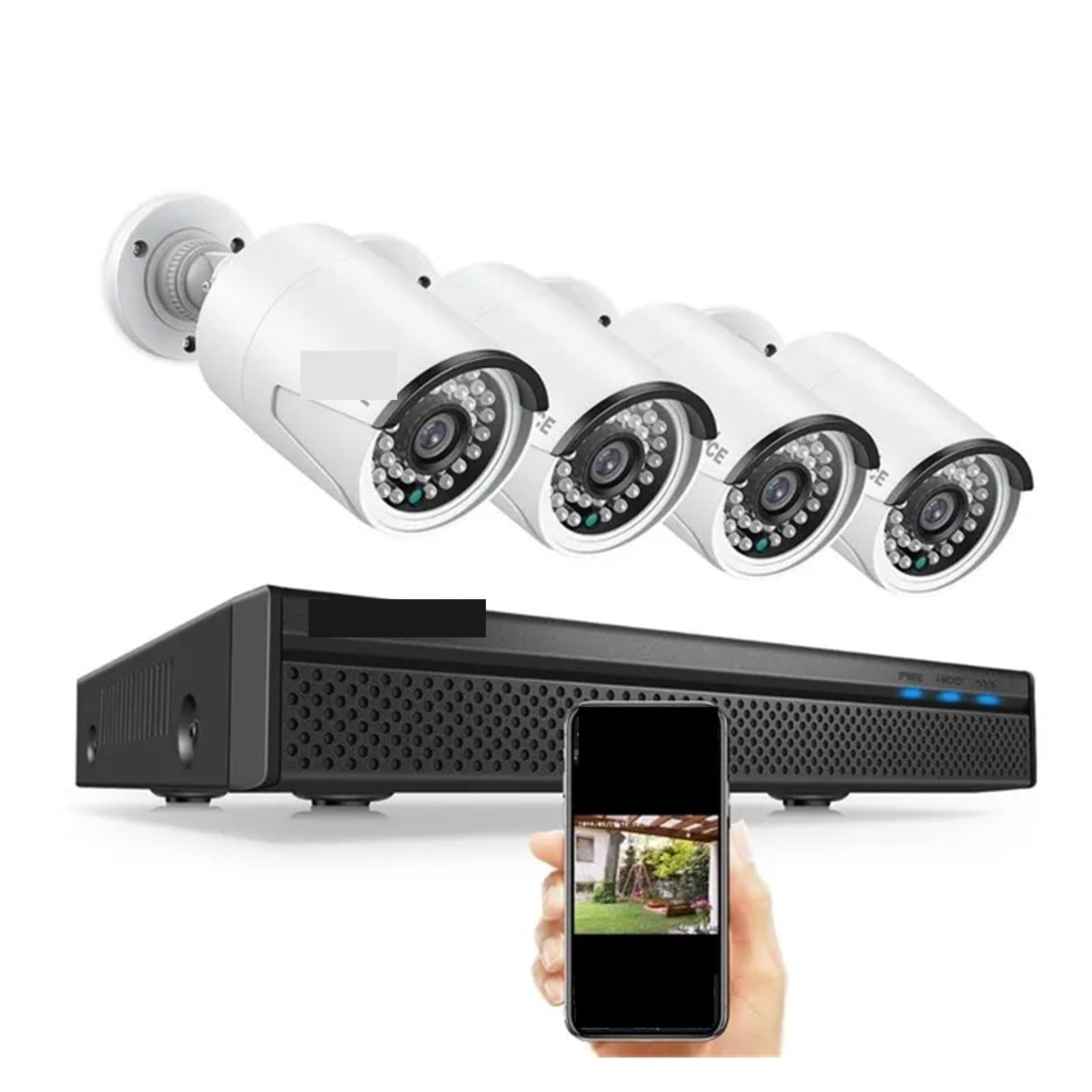 Kit de Surveillance IR-Cut étanche POE 8 canaux 8MP avec NVR(None,8MP 4Pcs Camera)